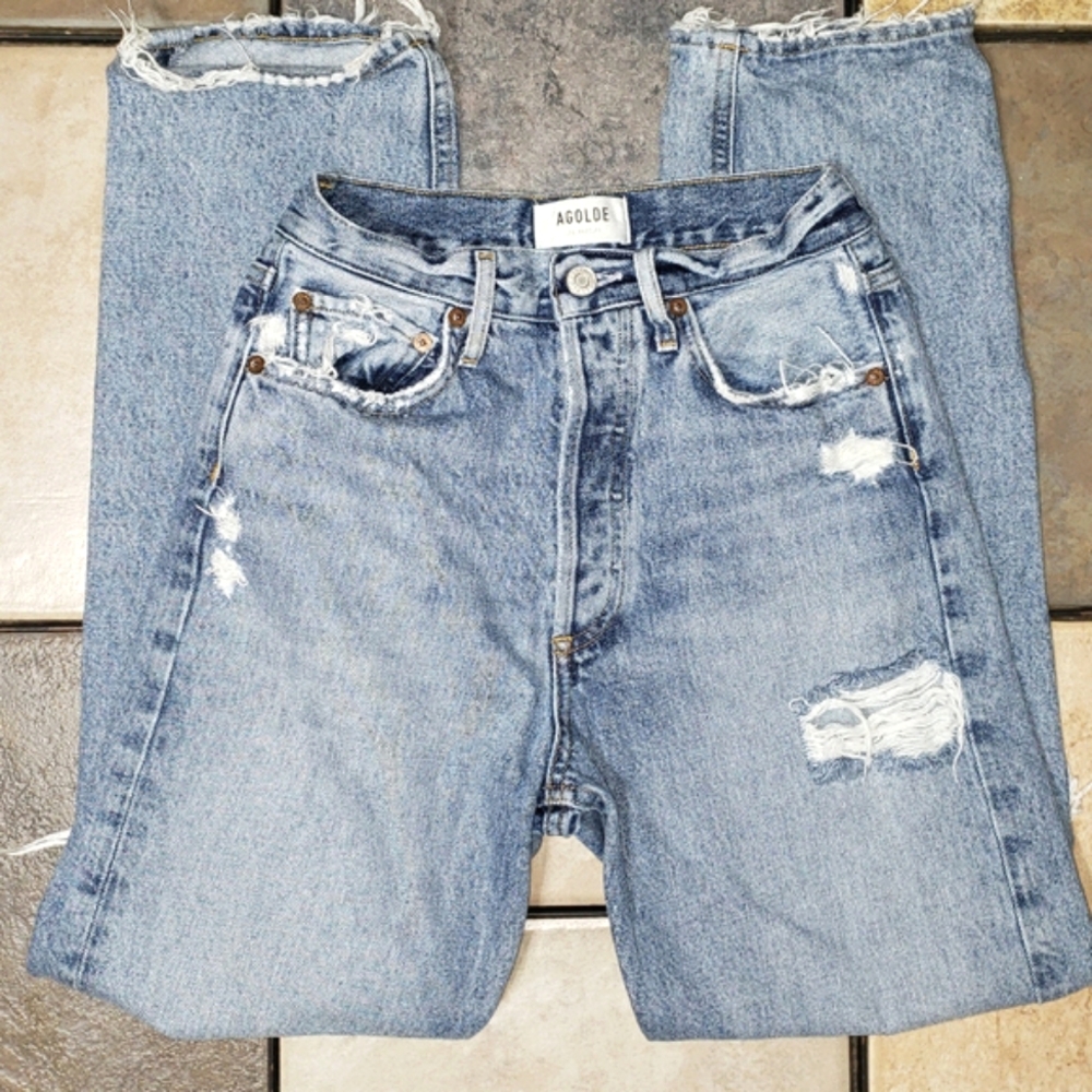 Agolde 90s Mid Rise Loose Fit Jeans In Isolate - Picture 6 of 15
